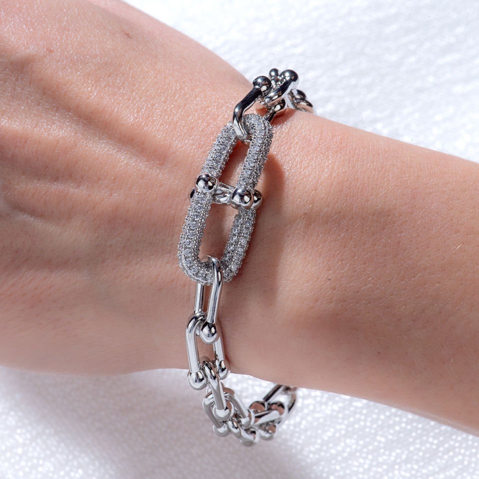 Silver Taşlı İthal Bileklik