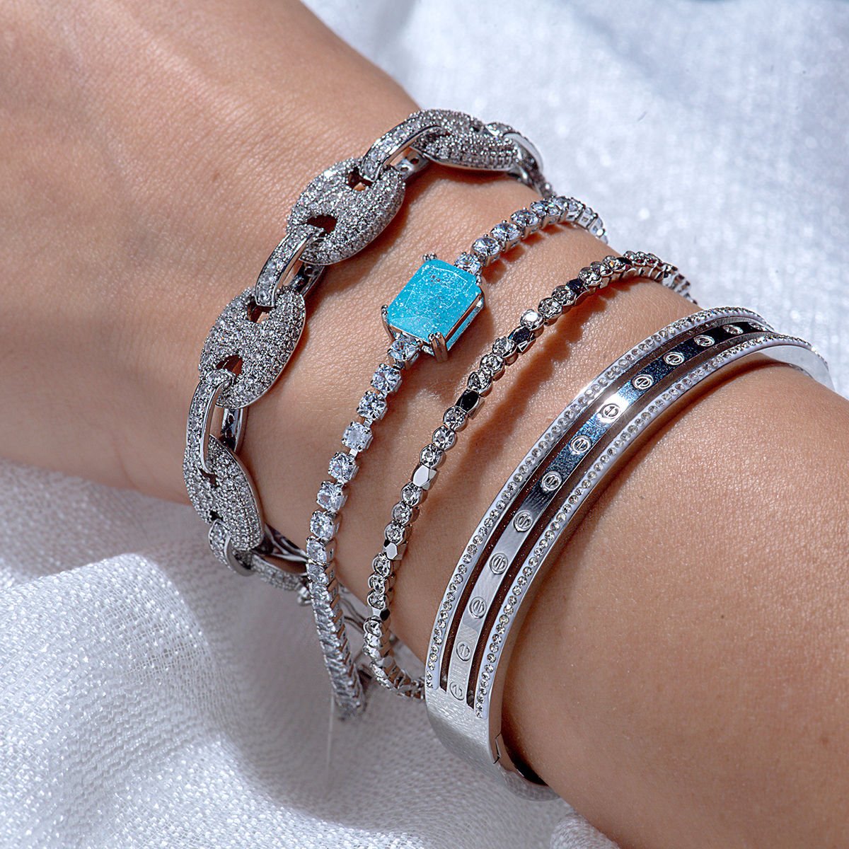 Silver Taşlı Bileklik