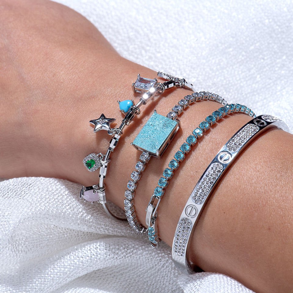 Silver Bileklik Yıldız Model Ayarlanabilir Bileklik