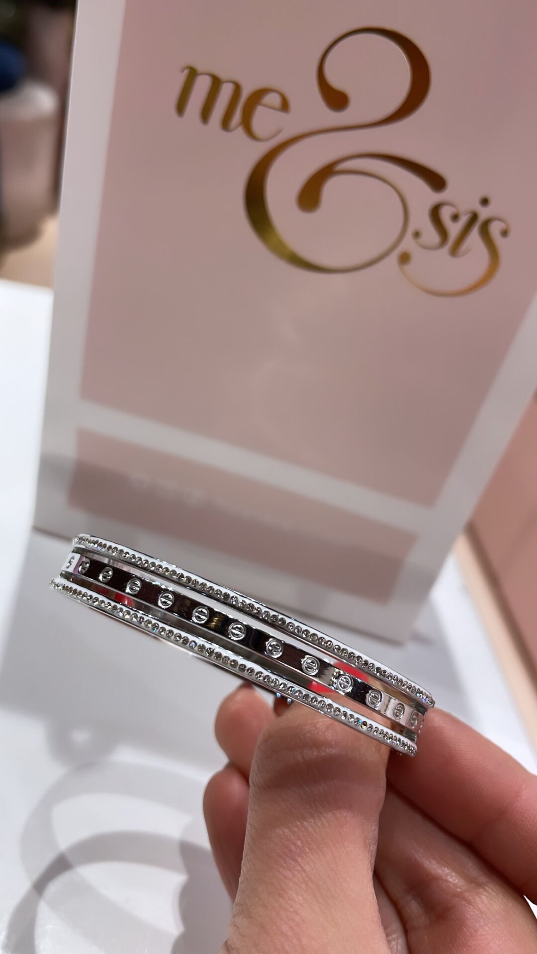 Silver Bileklik Cartier Model Taşlı Çelik Bileklik