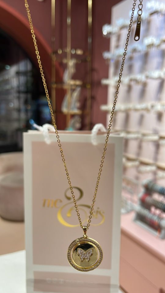 İthal Seri Kolye Kelebek Model Çelik Kolye