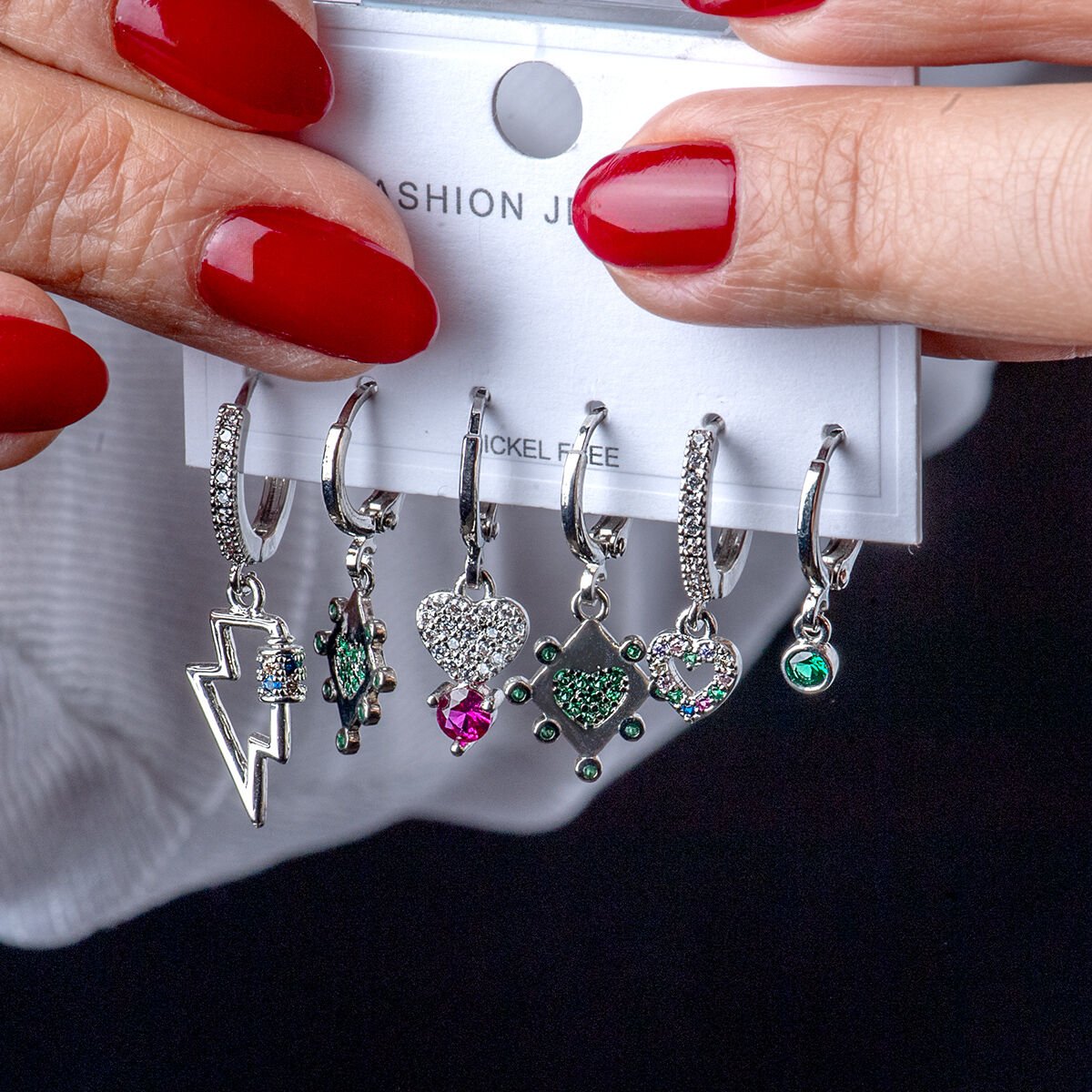 Altılı Silver Küpe Seti