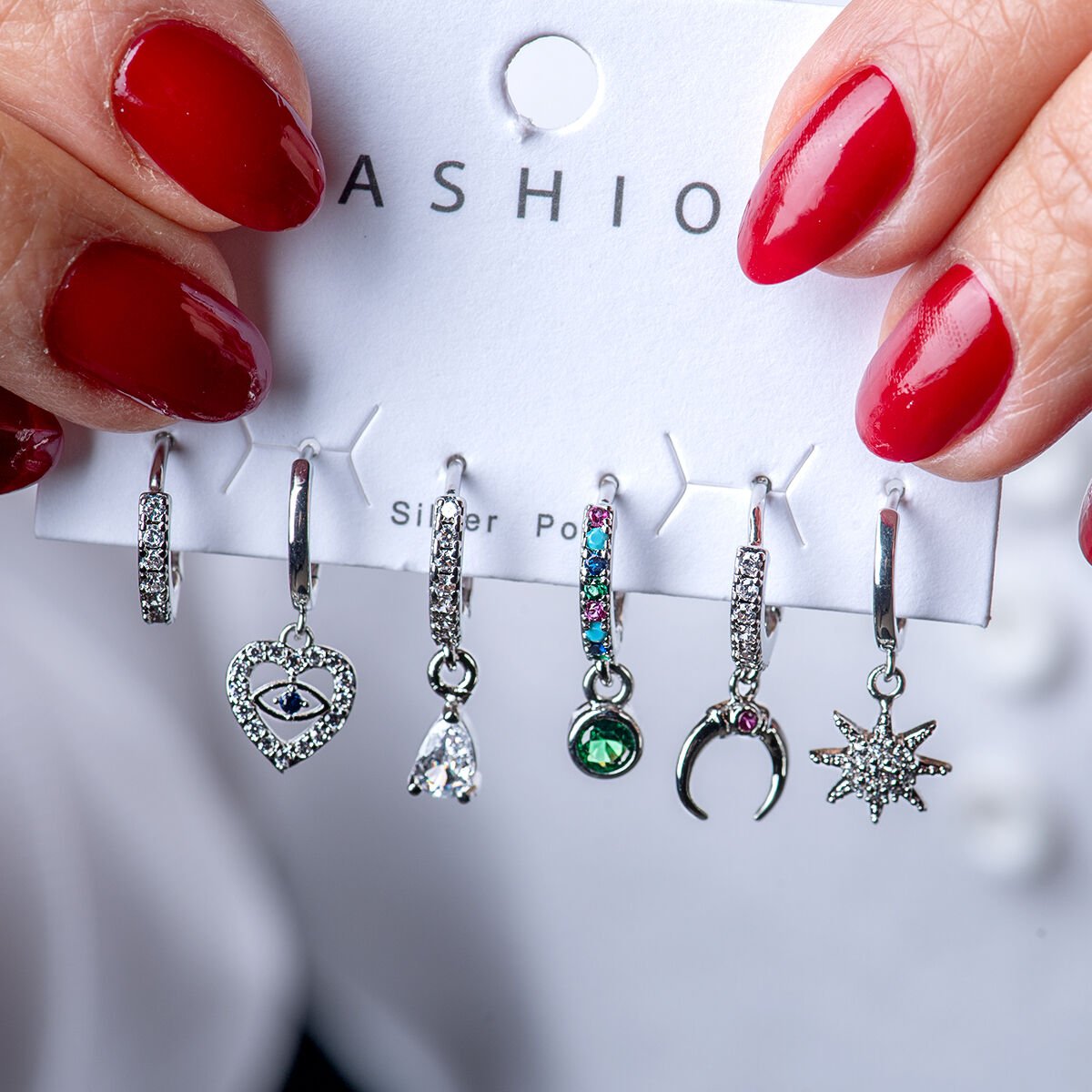 Altılı Silver Küpe Seti