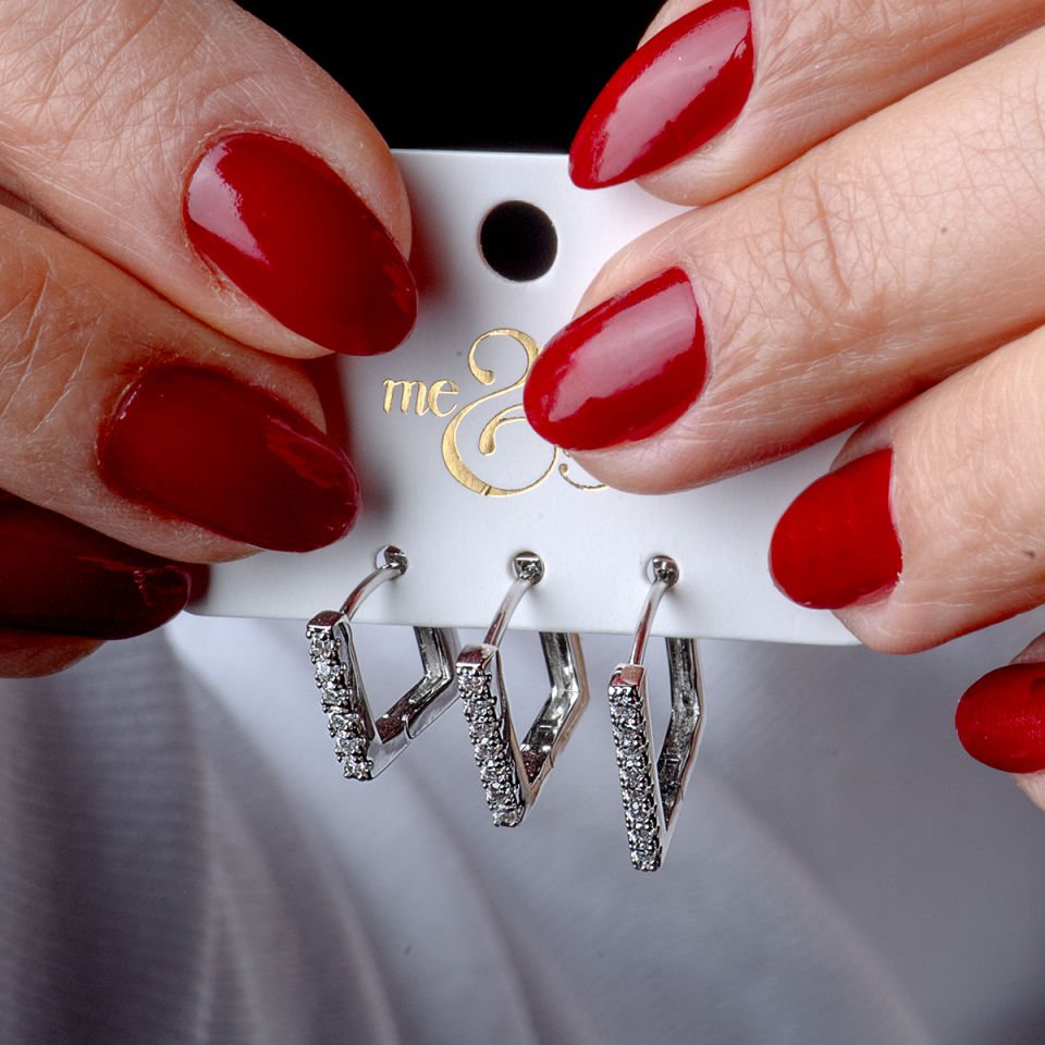 Üçlü Silver Küpe Seti