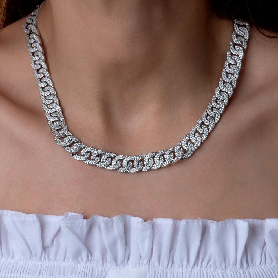 Özel Seri Kolye Silver Taşlı Gurmet Kolye